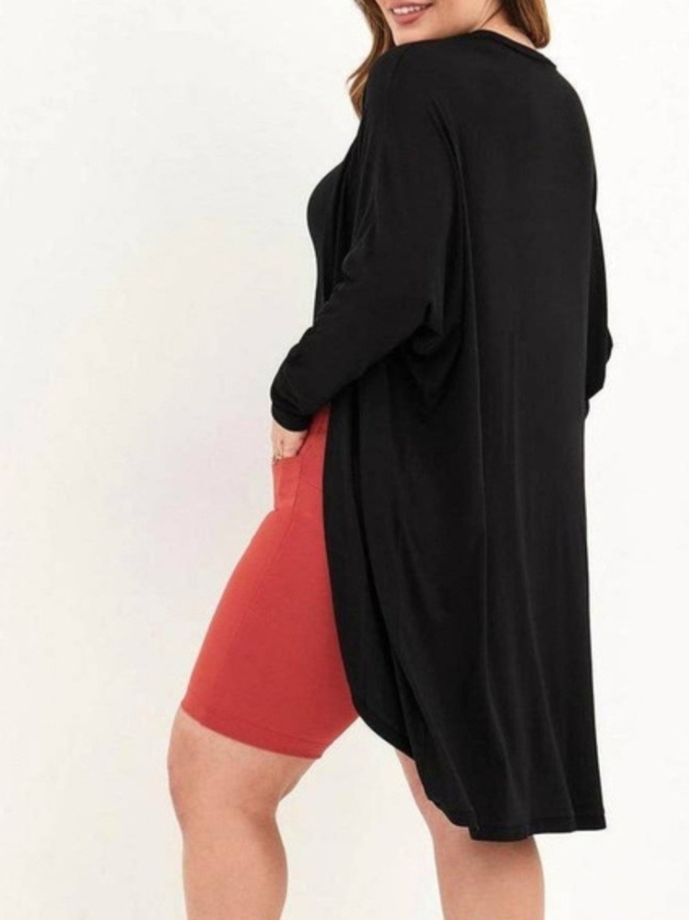 torrid Size 1 Black Long Sleeve Draped Tunic